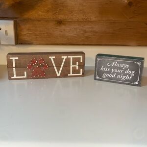 Two wooden dog themed decorative items 🐾